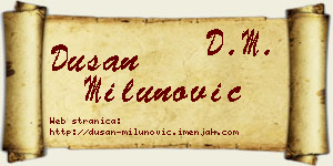Dušan Milunović vizit kartica